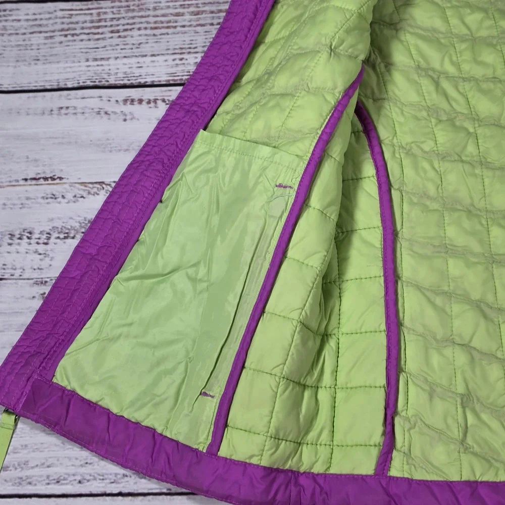 The North Face Thermoball Vest Girl S 7/8 Purple Good Quilted Puffer Lightweight